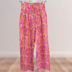 LAST CHANCE 🚨Sincerely Jules 💕 Pink & Orange Wide Leg Linen Pants